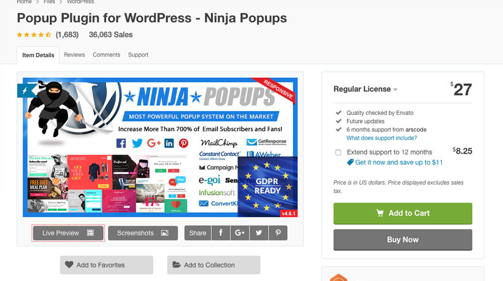 Ninja Popups CodeCanyon