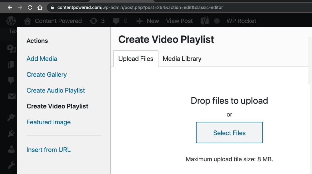 Uploading to WordPress Video