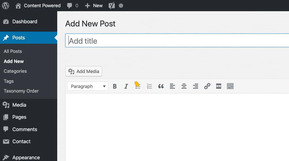 Writing a Post in WordPress