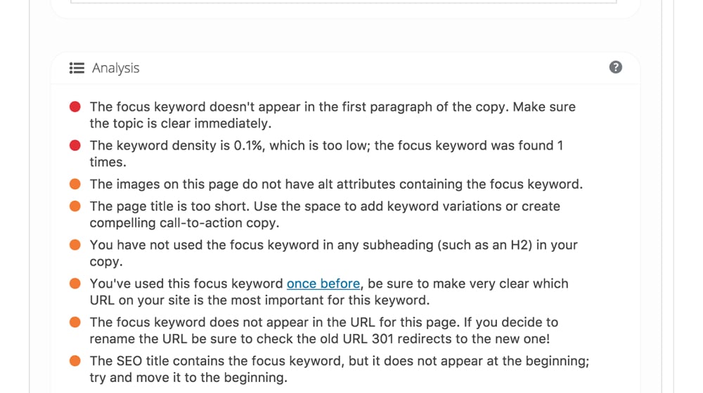 Focus Keyword on WordPress