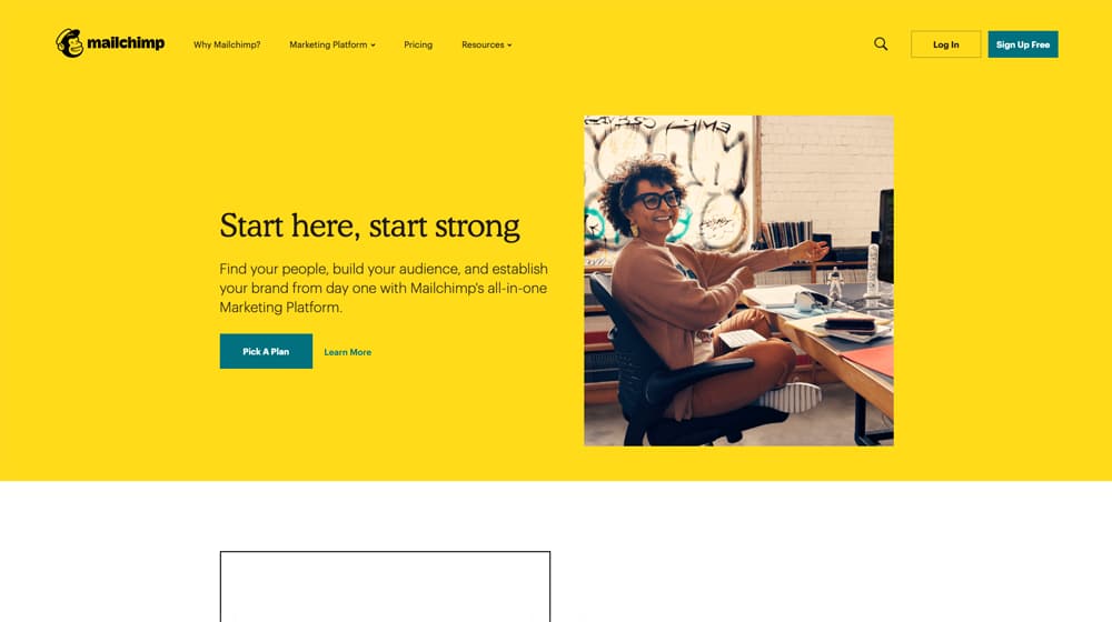 Mailchimp Homepage