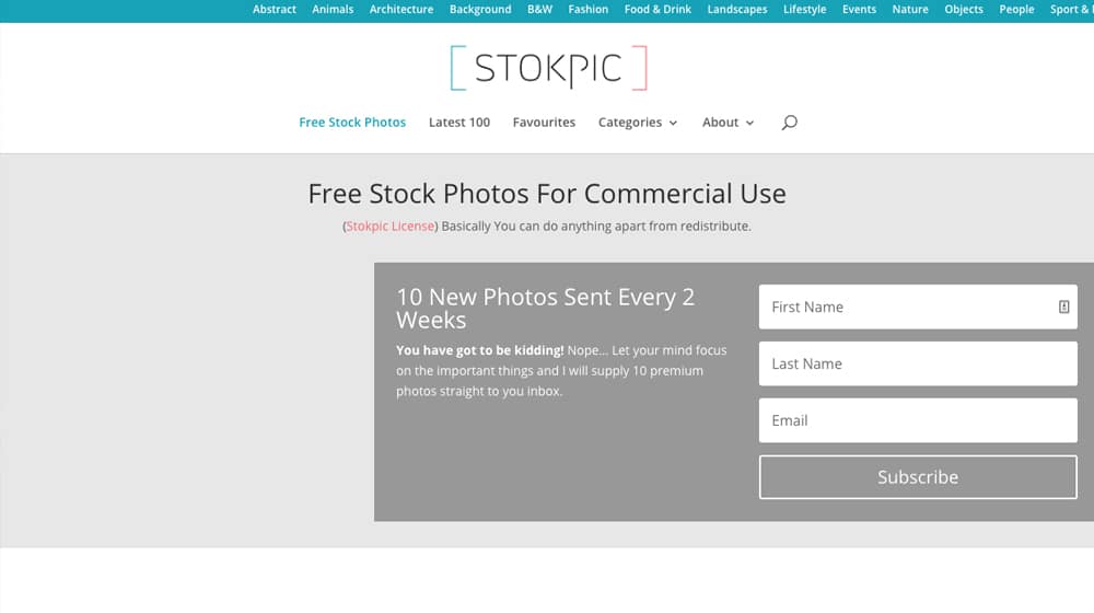 Stokpic Homepage
