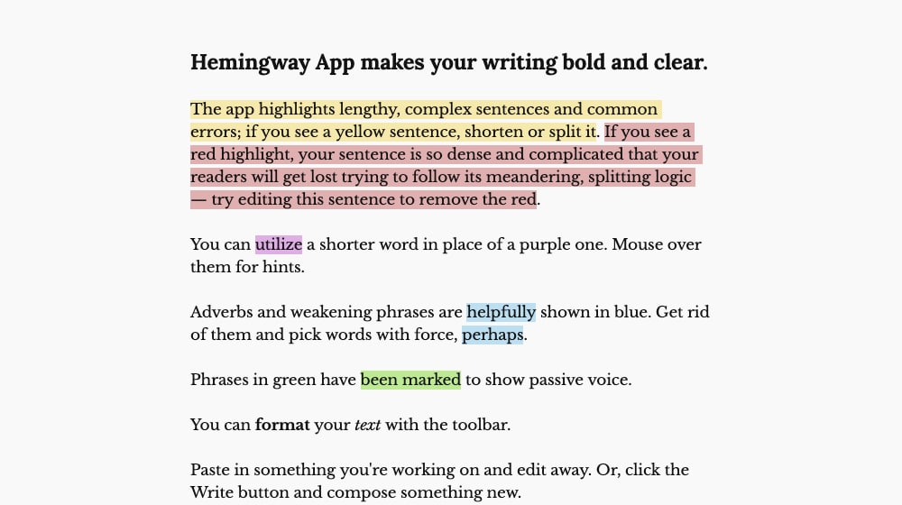 Hemingway App