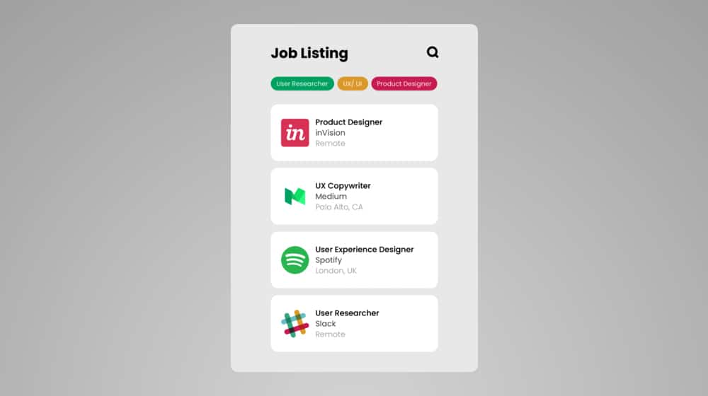 Job Listing Page