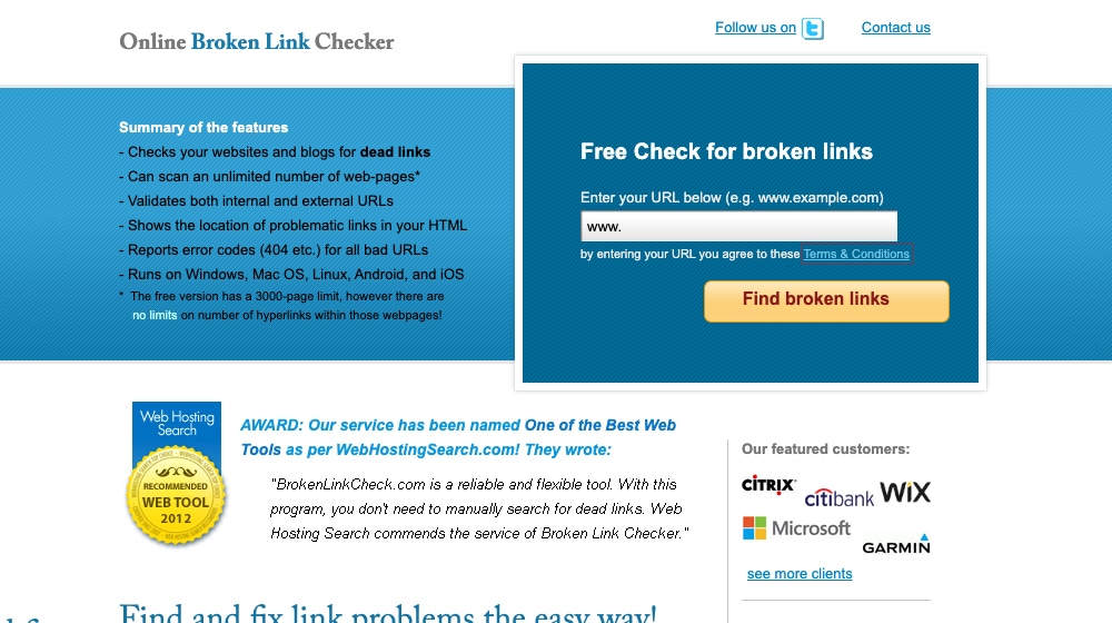 Online Broken Link Checker