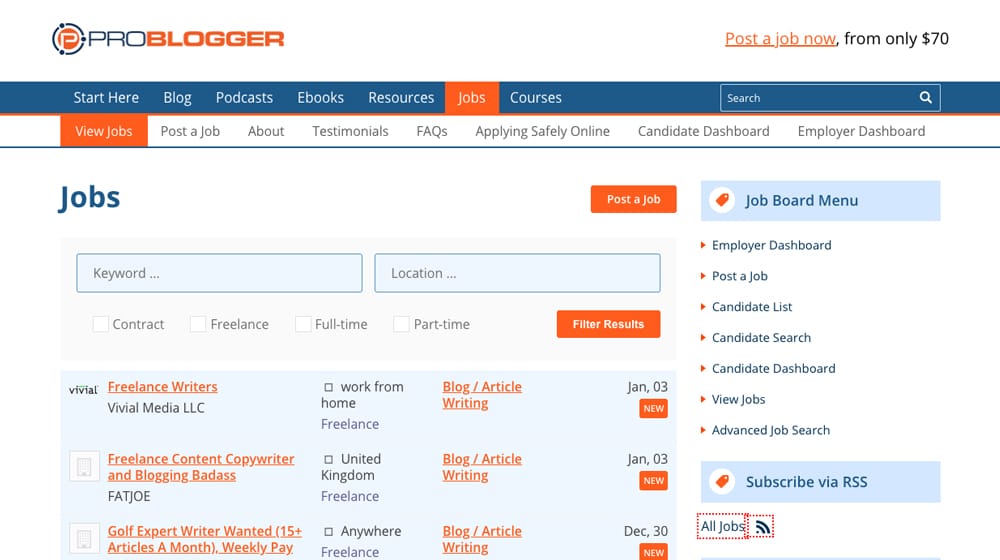 Problogger Job Board