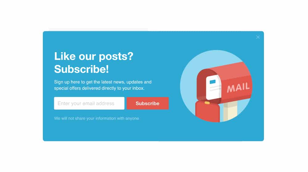 Example Conversion by Newsletter Subscription