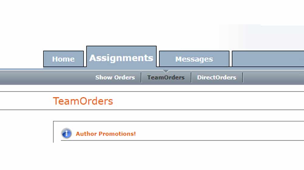 Team Orders on a Content Mill