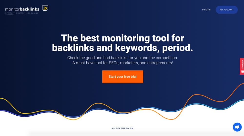 Monitor Backlinks Homepage
