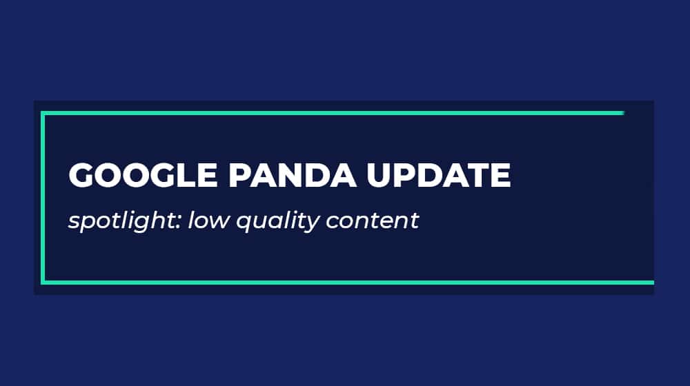 Google Panda Low Quality Content