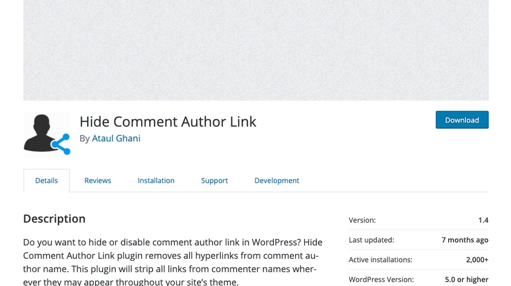 Hide Comment Author Link