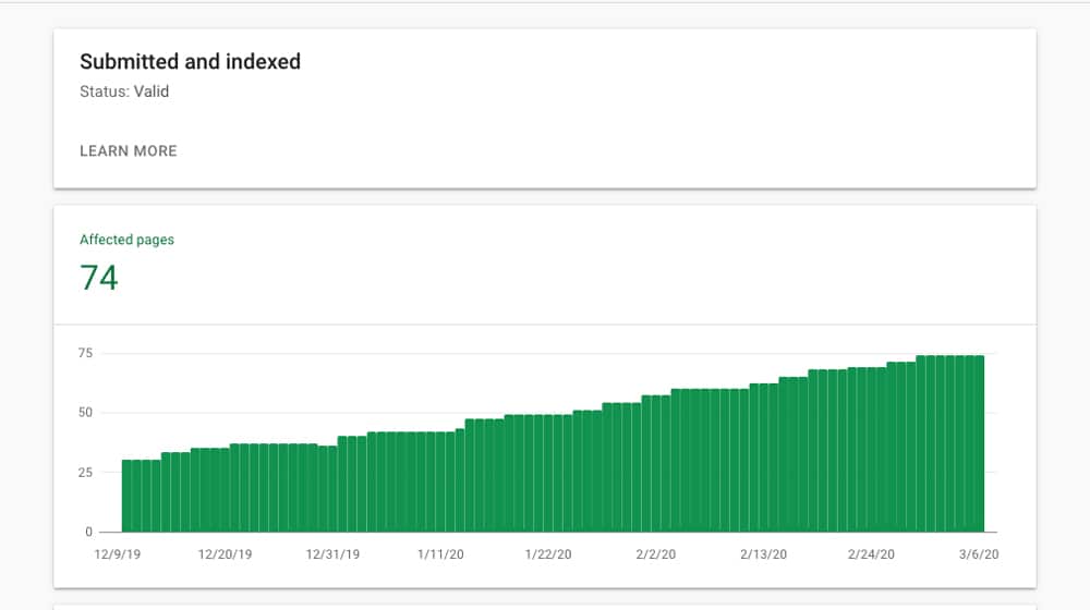 Indexed Pages on Webmasters