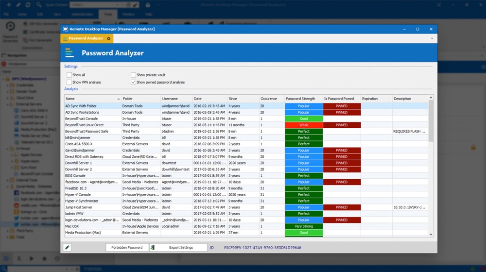 Pass Analyzer RDP