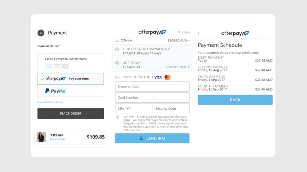 Afterpay Checkout Process