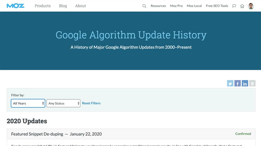 Algo Update History