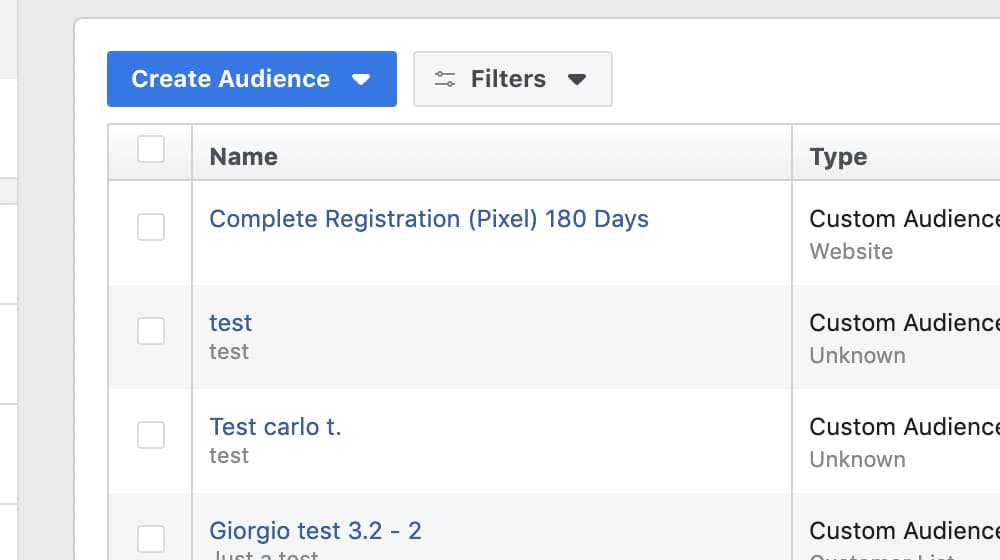 Creating a Custom FB Audience
