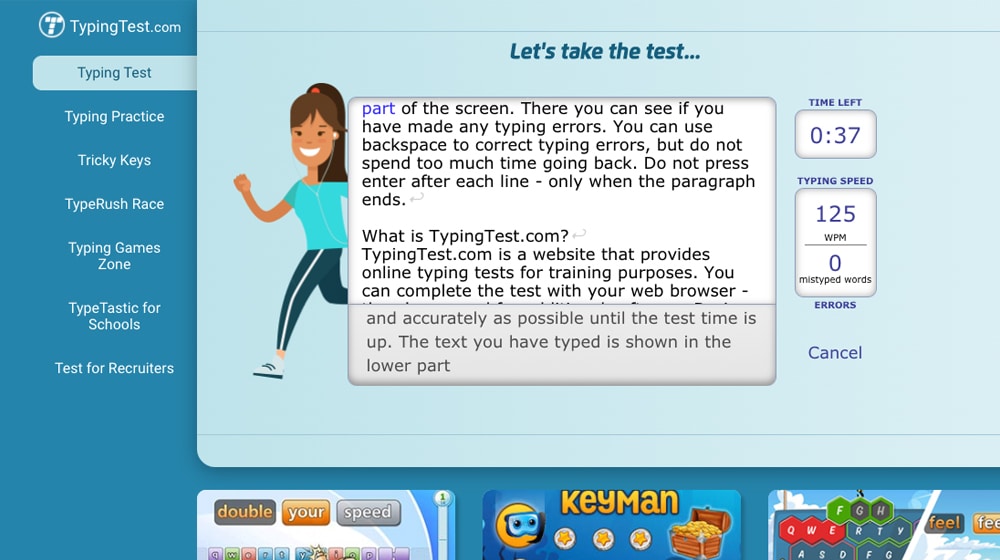 Typing Text Screenshot