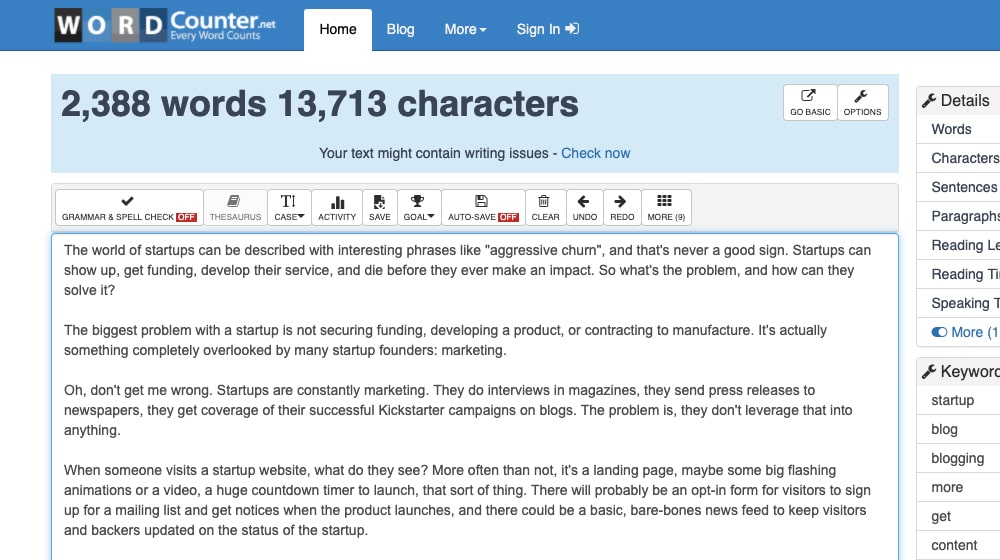 Word Counter Site