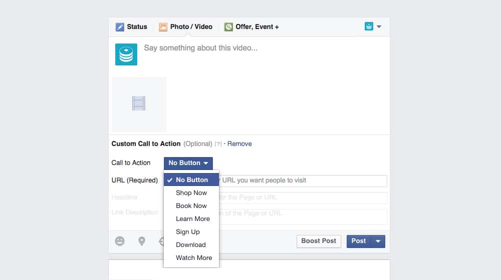 Facebook Call to Action Button