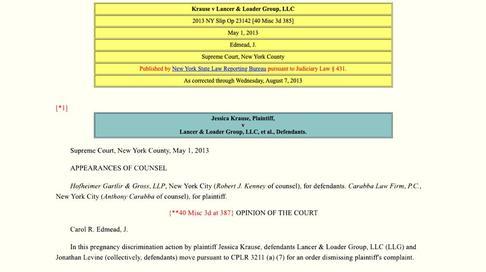 New York Case Log