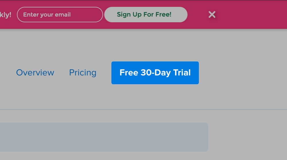 Free Trial Button