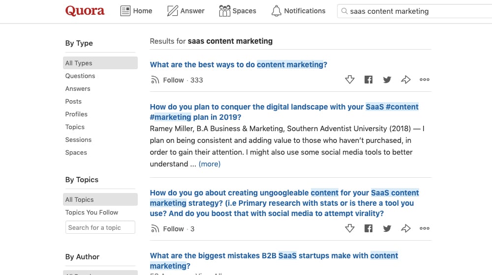 Quora Content Search
