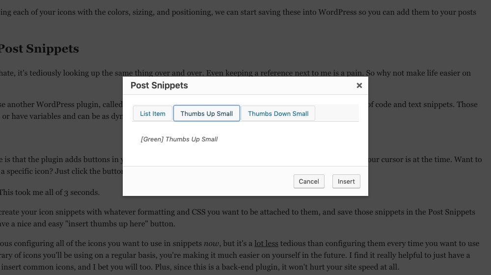 Insert Post Snippets