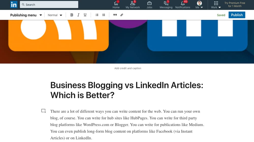 LinkedIn Article Submission