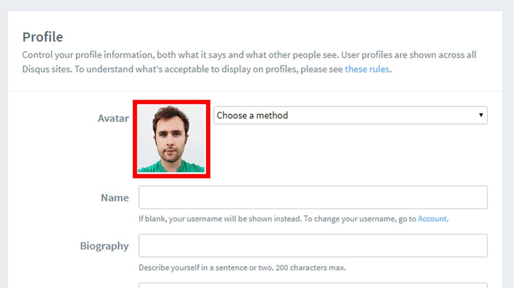 Change Image on Disqus