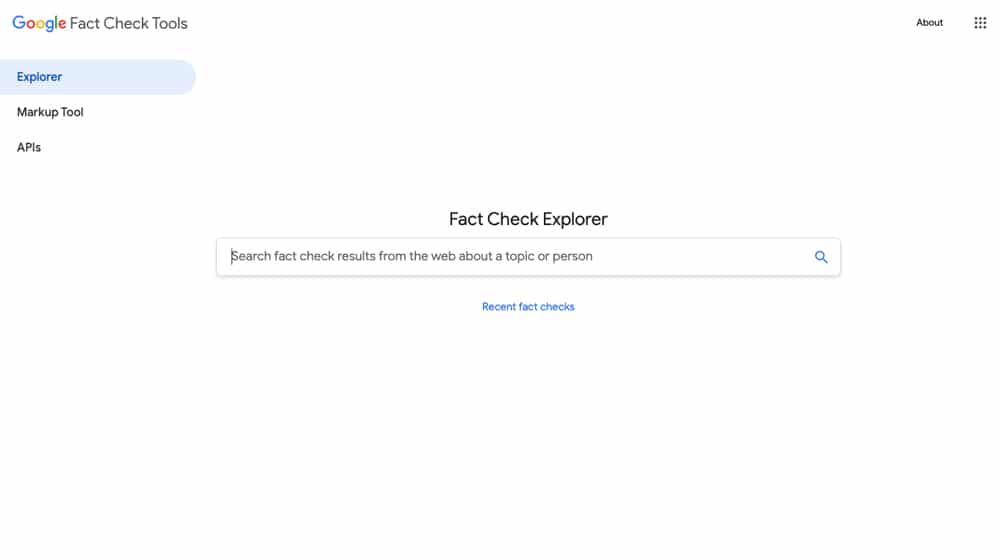 Google Fact Check Website