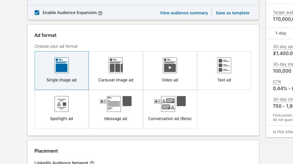 LinkedIn Sponsored Content Ad Formats