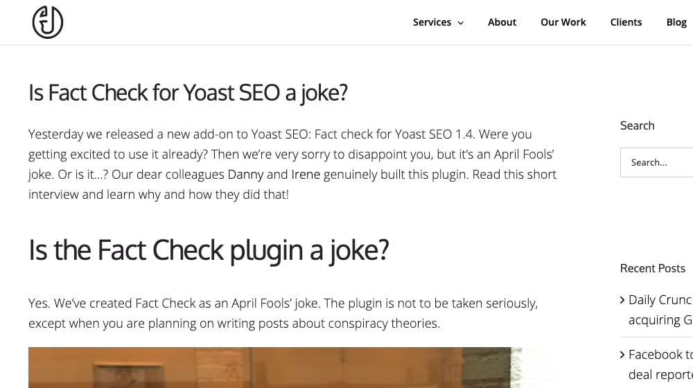 Yoast April Fools Fact Check