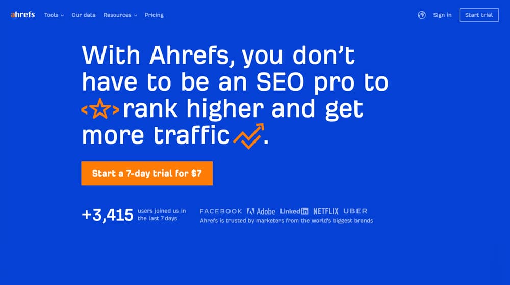 Ahrefs Homepage