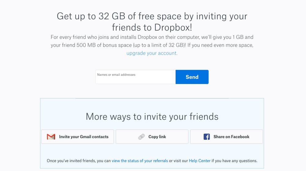 Dropbox Referral Program