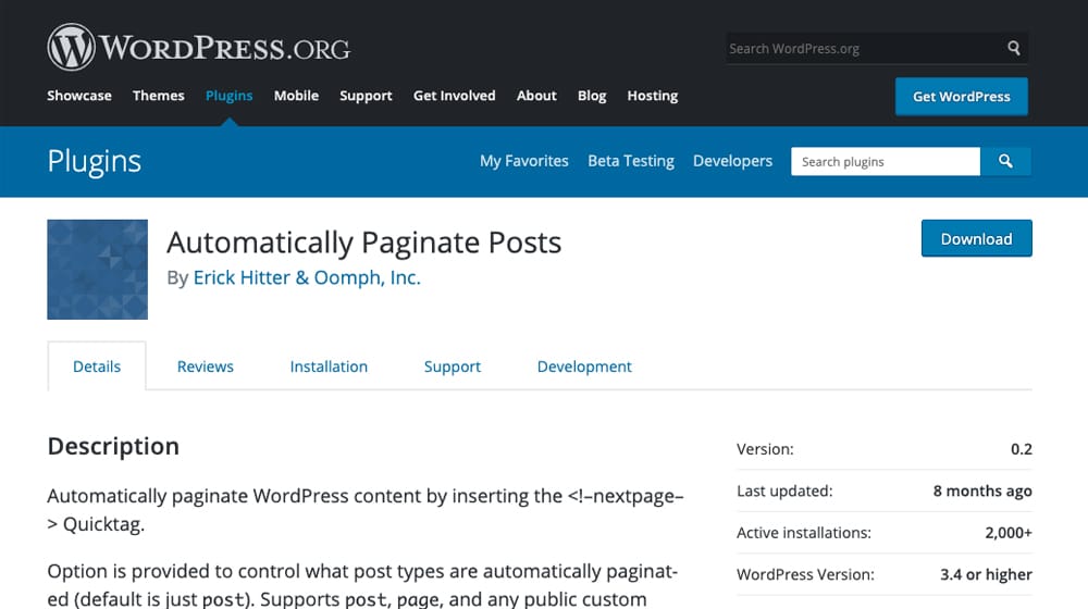 Auto Paginate Posts