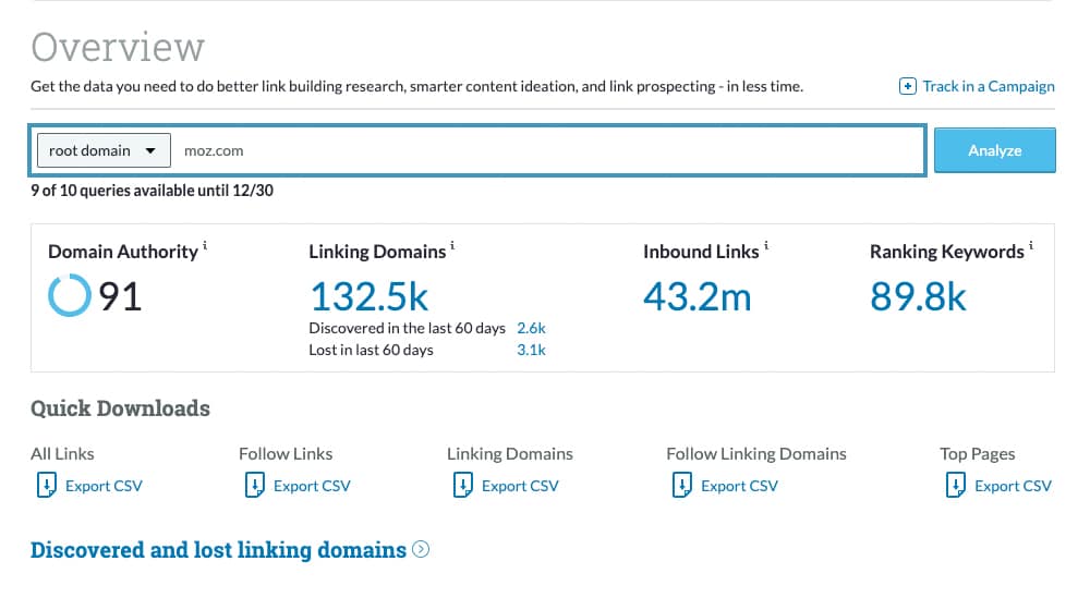 Domain Authority Score