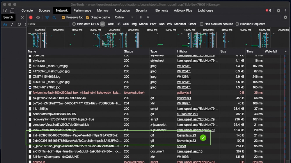 Facebook Code in Network Monitor