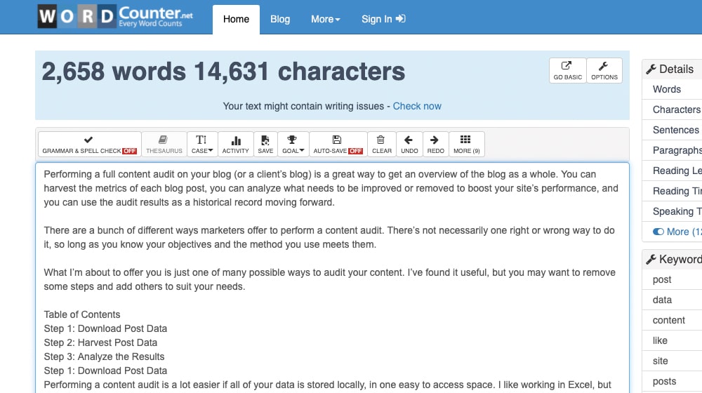 Word Count Website