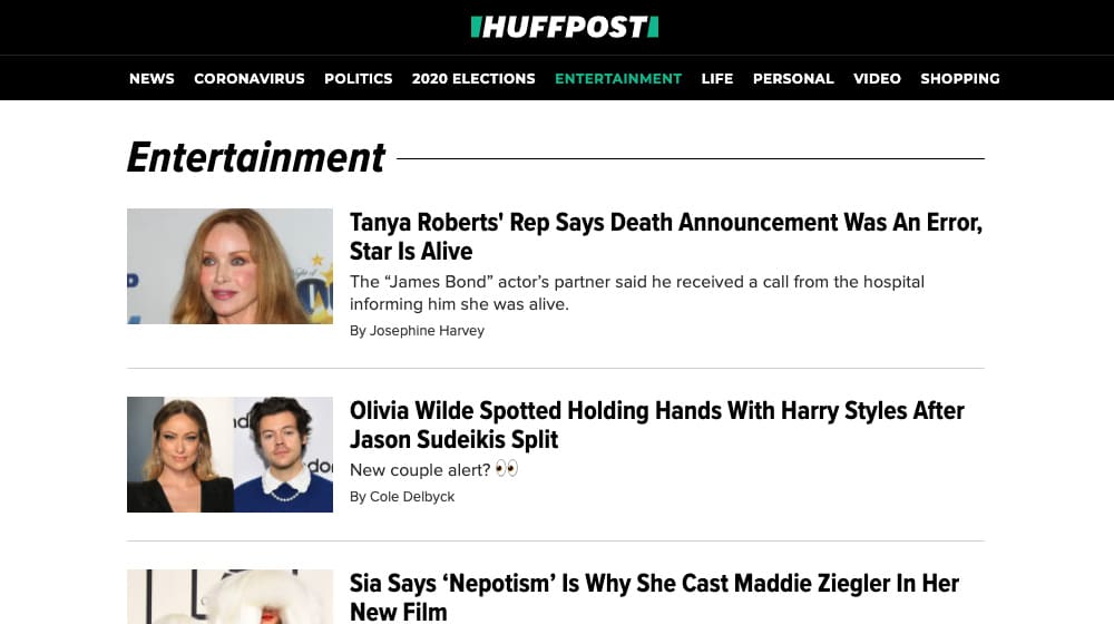 HuffPo Homepage