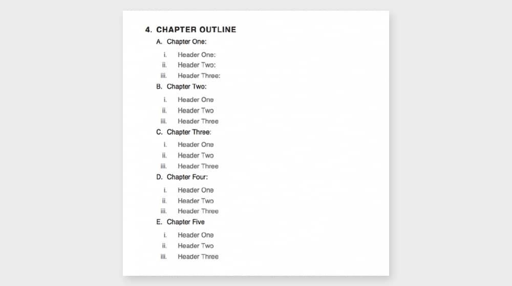 eBook Outline Example