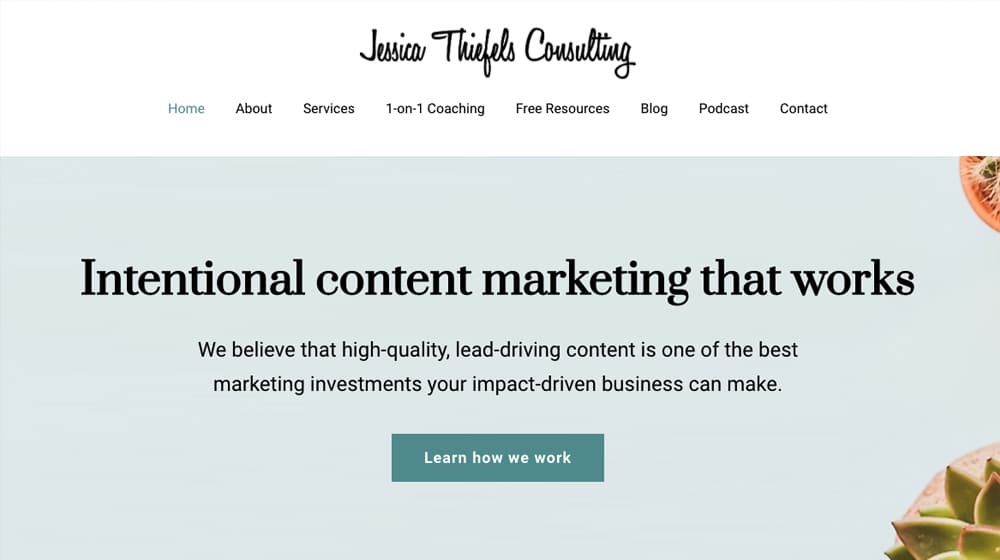 Example Content Marketing Consultant