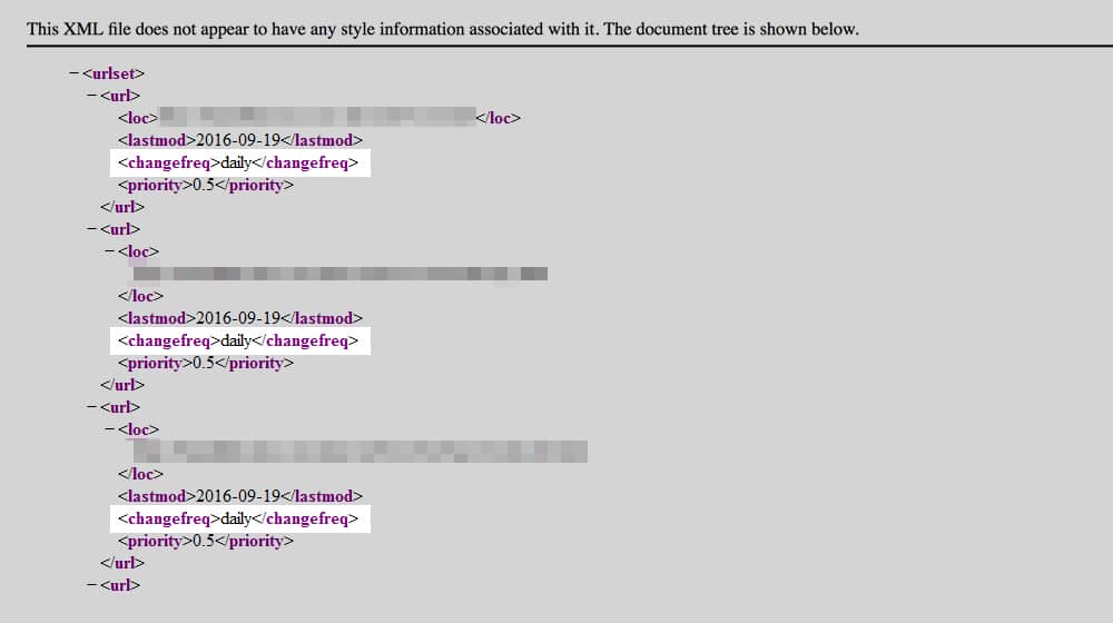 Changefreq XML