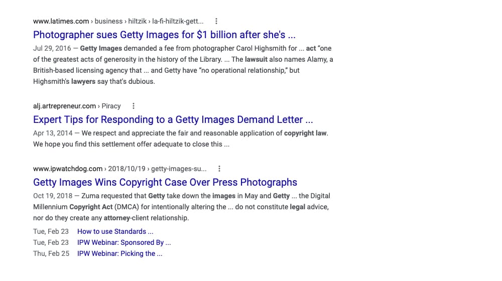 Searching Google for Copyright Notice