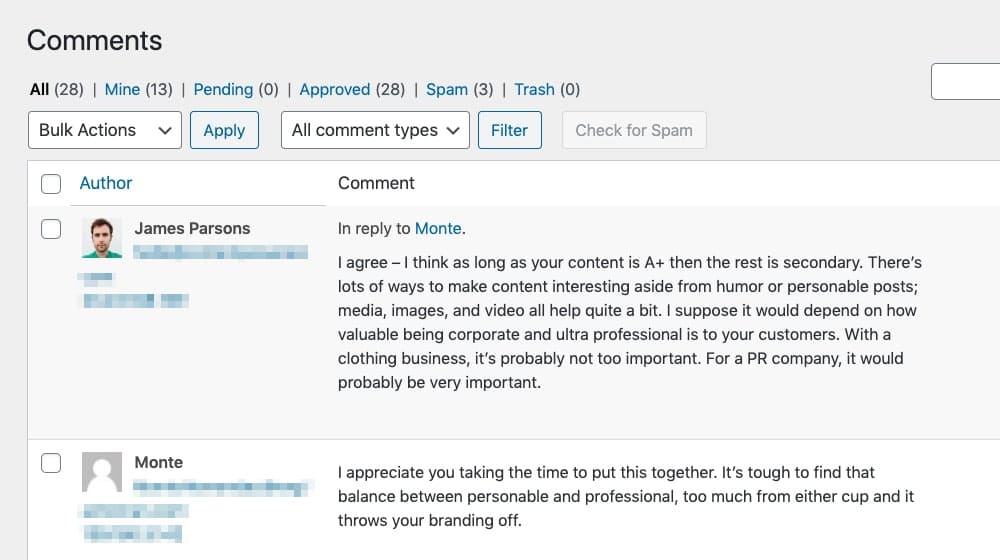 Example Comment Moderated