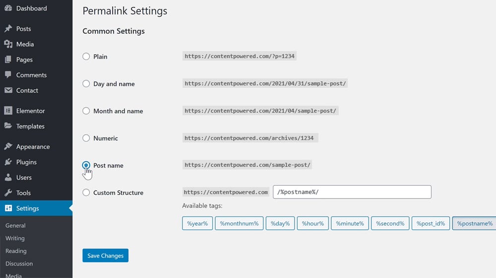 Changing Permalinks