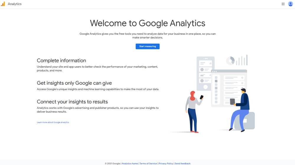 Google Analytics Welcome Page