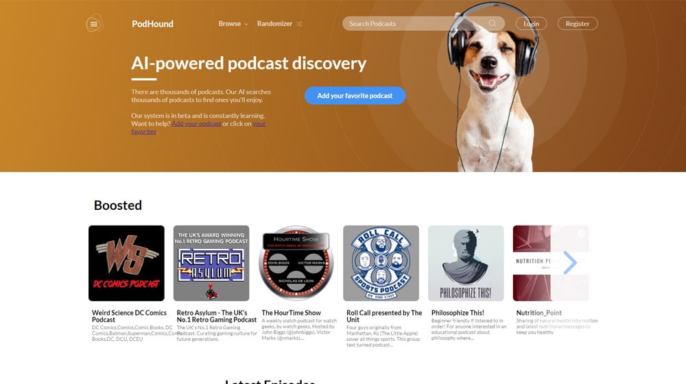 Podhound Homepage