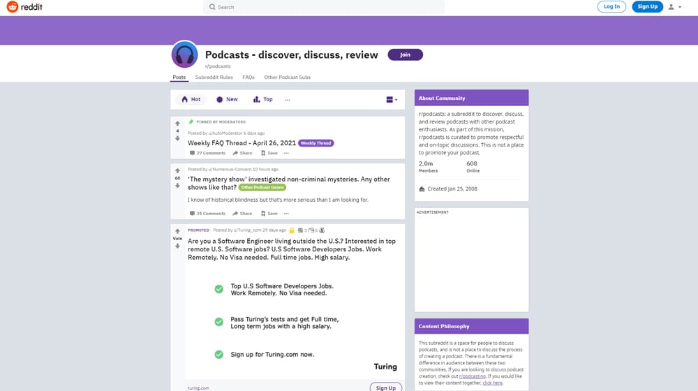 Reddit Podcast Subreddit