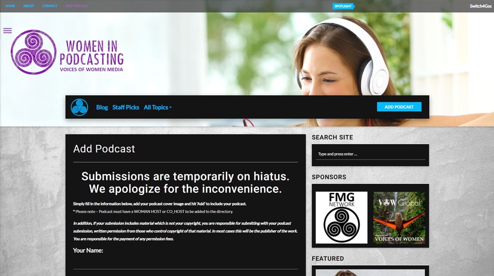 Women in Podcasting Site