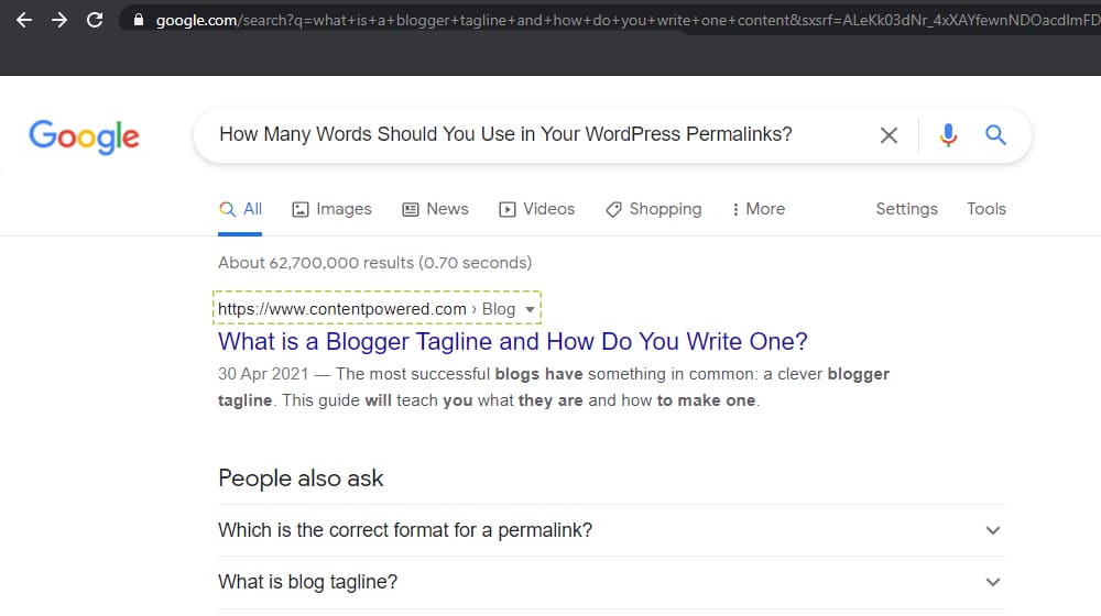 WordPress Permalinks in Search Results